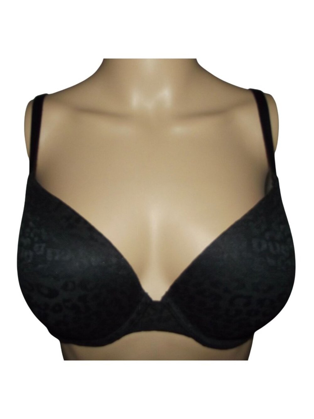 Victoria's Secret Bra Womens 32DD PINK Black Lace Wear Everywhere Push-up padded